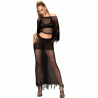 Chilirose - Cr 4666 Haut Et Jupe Noir S/M